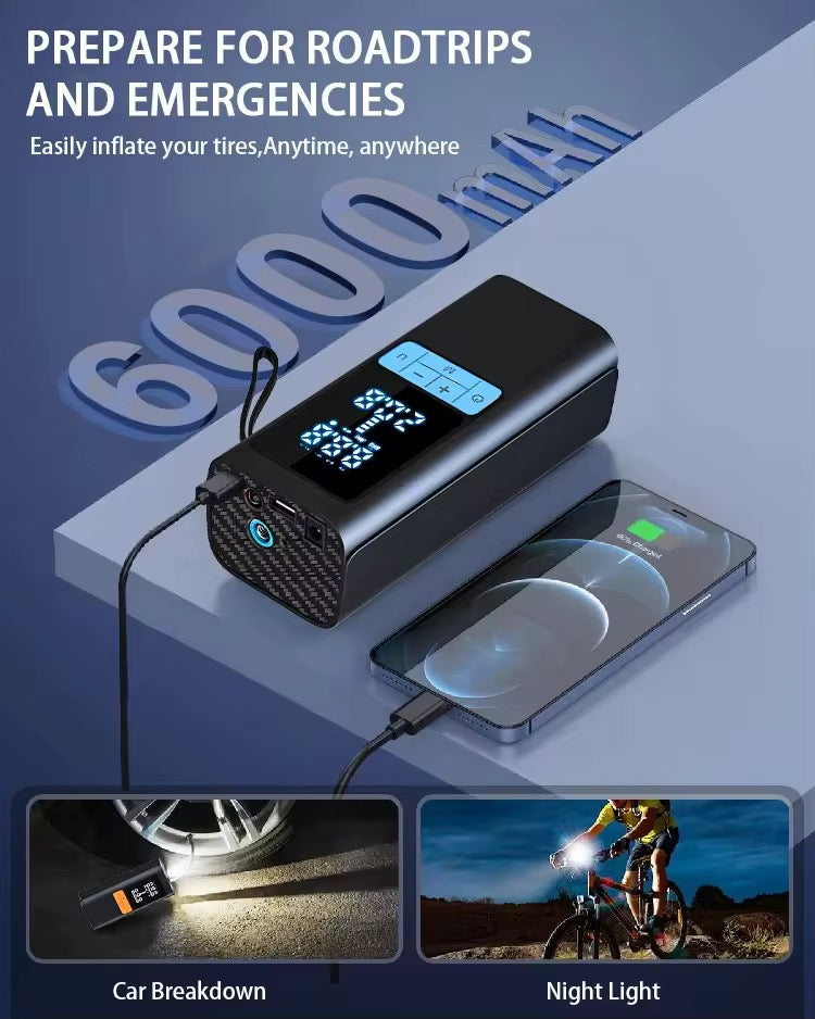 Digital Trådløs Dekkpumpe | Oppladbar Luftkompressor
