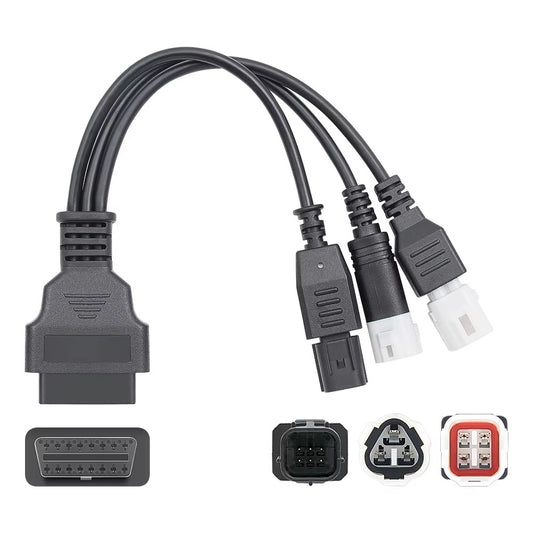 OBD2-adapterkabel til Yamaha og Honda  3 pin, 4 pin, 6 pin – 3-i-1