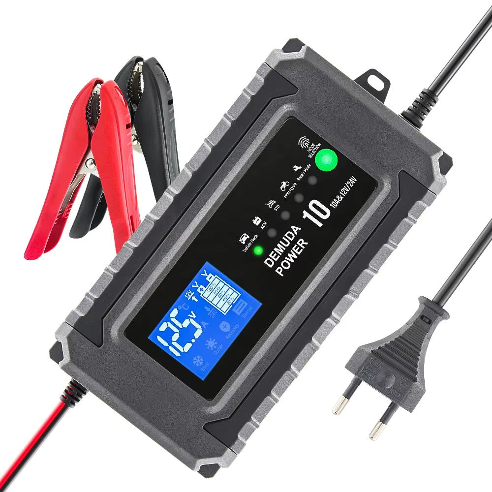 12V/24V Automatisk batterilader med pulsreparasjon